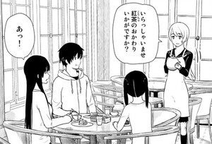 Manga panel from ふらいんぐうぃっち showing example of Another serving with おかわり.