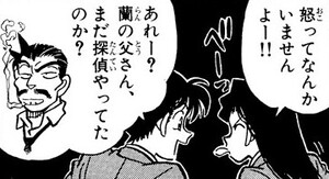 Manga panel from 名探偵コナン showing example of Reasoning with 〜のだ.